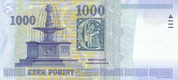 1.000 Forint HUN Banknote (Post-WWII Inflation / Stabilization) 2002-2004 (reverse)