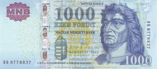 1.000 Forint HUN Banknote (Post-WWII Inflation / Stabilization) 2009-2015