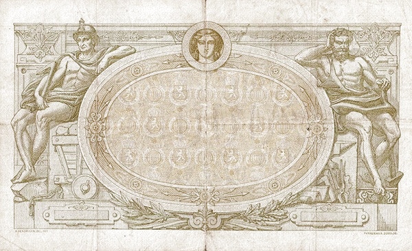 1.000 Francs BEF Banknote (Pre-World War I Issue) 1909-1921 (reverse)