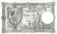 1.000 Francs / Frank BEF Banknote (World War I Issue) 1939-1944