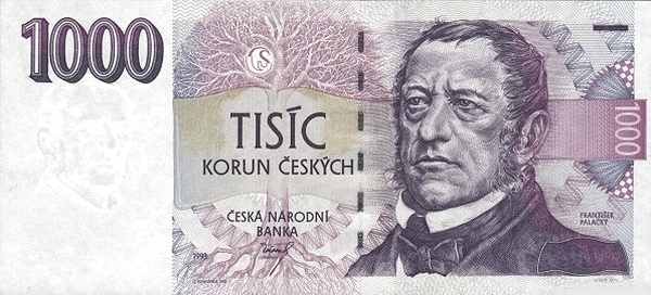 1.000 Korun Českých CZK Banknote (1993 First Czech National Bank Issue) 1993