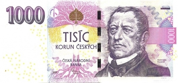 1.000 Korun Českých CZK Banknote (2007-2023 Modernized Czech Banknote Issue) 2008