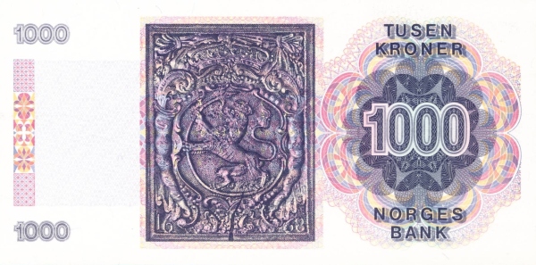 1.000 Kroner NOR Banknote (Early Krone System (Pre-WWII)) 1989 (reverse)