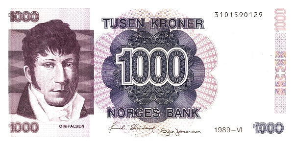 1.000 Kroner NOR Banknote (Early Krone System (Pre-WWII)) 1989