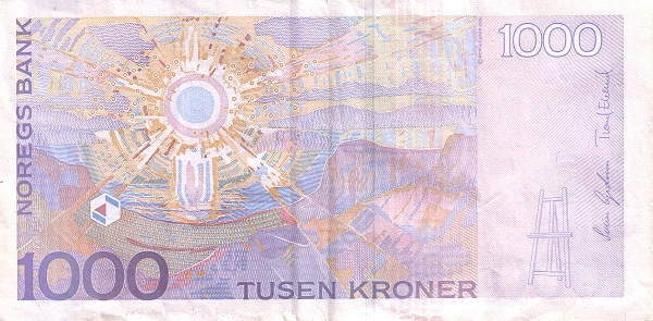 1.000 Kroner NOR Banknote (Early Krone System (Pre-WWII)) 2001 (reverse)