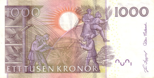 1.000 Kronor SWE Banknote (Sveriges Riksbank Issue) 2005 (reverse)