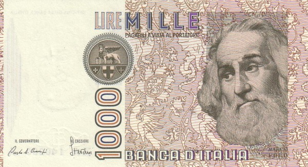 1.000 Lire ITA Banknote (Modern Lira Banknotes) 1982