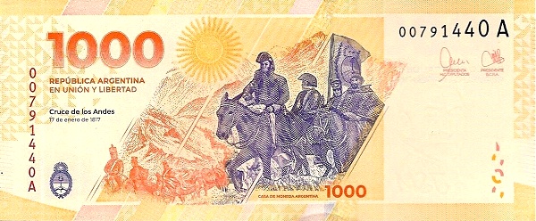 1.000 Pesos ARG Banknote (Standard Issue) 2023 (reverse)