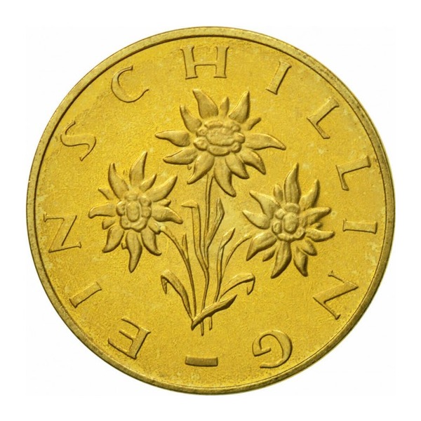 1 Austrian Schilling coin (reverse)