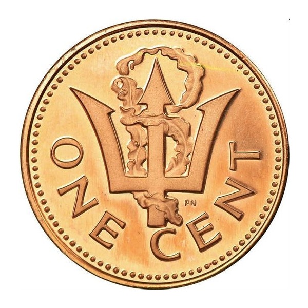 1 cent coin Barbados (reverse)