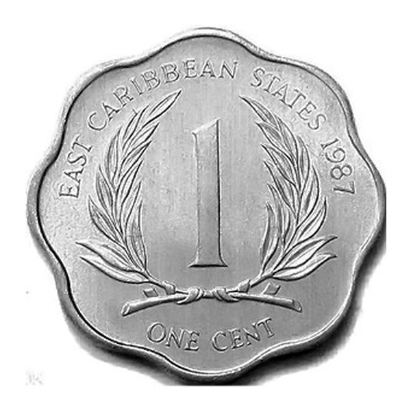 1 cent coin East Caribbean States (reverse)