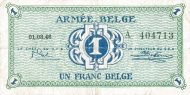 1 Franc Belge / Belgische Frank BEF Banknote (1946 Military Payment Certificates Issue) 1946