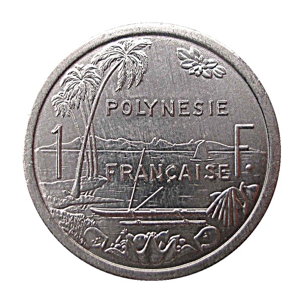 1 Franc coin (Liberty and Polynesian Coast) (reverse)
