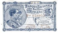 1 Franc / Frank BEF Banknote (World War I Issue) 1920-1922