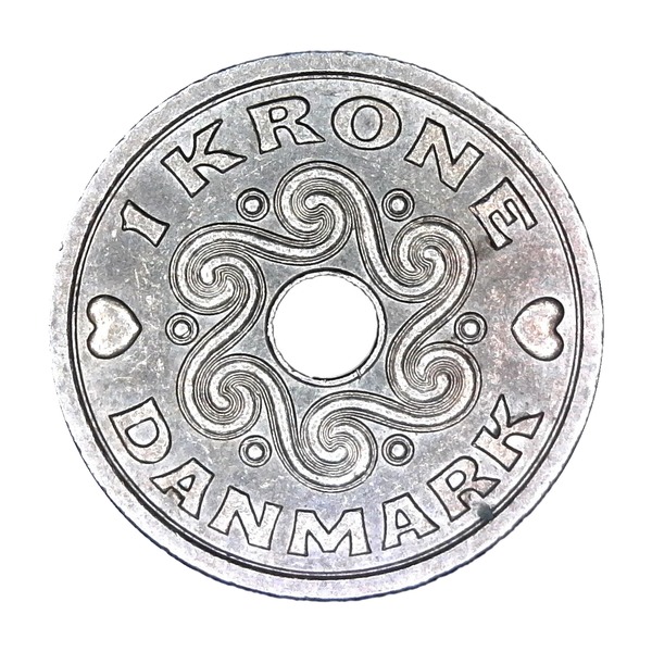 1 Krone coin (Crowns and Monogram, Centre Hole) (reverse)