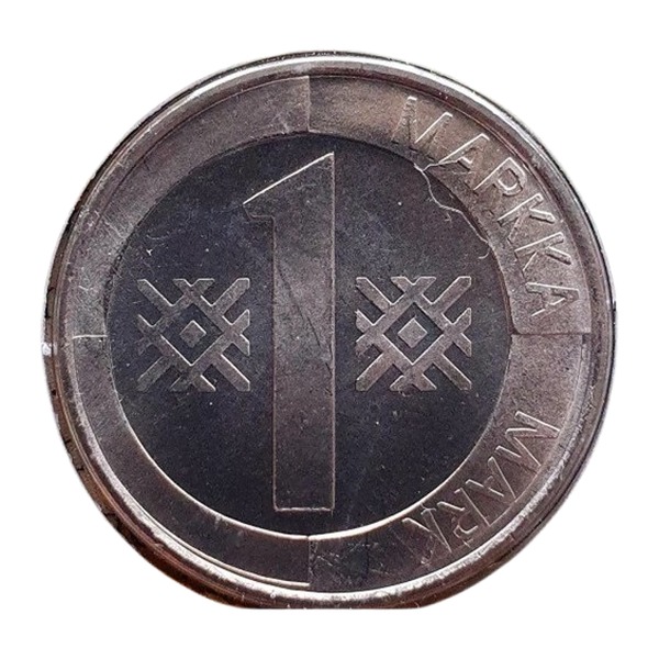 1 markka coin Finland (aluminium bronze) (reverse)