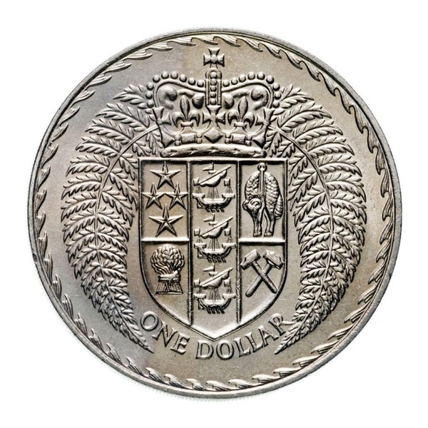 1 New Zealand dollar coin (reverse)