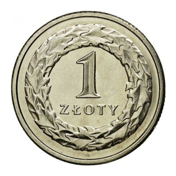 1 Polish Zloty coin (reverse)