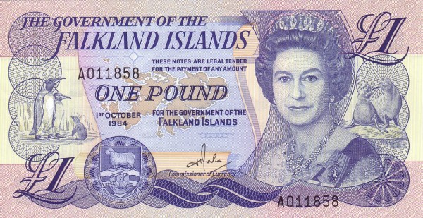 1 Pound FLK Banknote (1984–1990 Issue) 1984