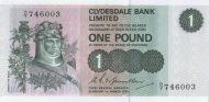 1 Pound GBR Banknote (Clydesdale Bank Issue) 1971-1981