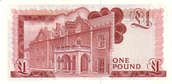1 Pound GIB Banknote (1975–1988 Issue) 1975-1988 (reverse)