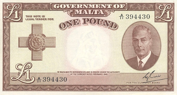 1 Pound MLT Banknote (George VI Issue) 1949