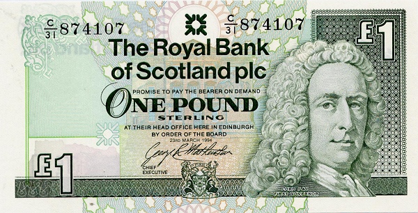 1 Pound Sterling GBR Banknote (Royal Bank of Scotland Issue) 1994