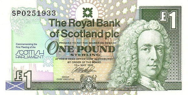1 Pound Sterling GBR Banknote (Royal Bank of Scotland Issue) 1999