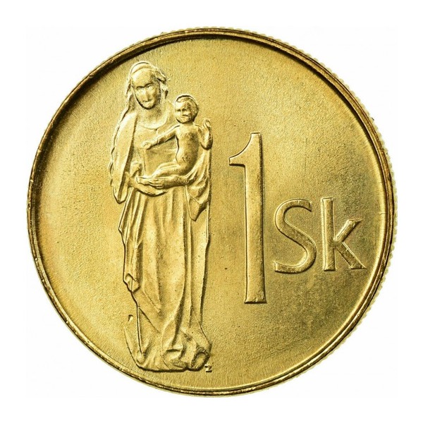 1 Slovak Korun coin (reverse)