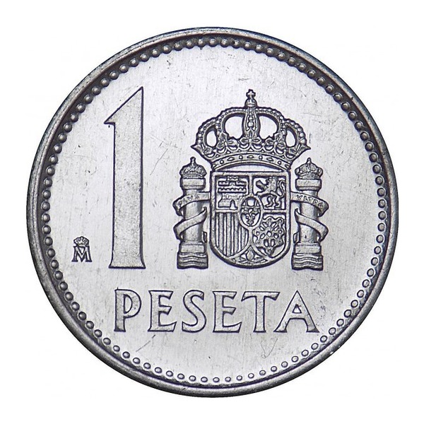 1 Spanish Peseta coin (type 1982 to 1989) (reverse)