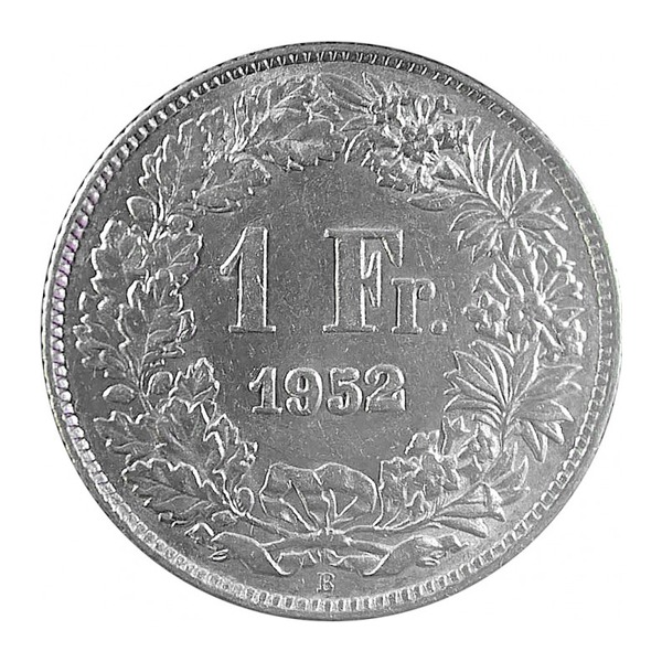 1 Swiss Franc coin (reverse)