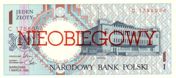 1 Złoty POL Banknote (PRL Period (People’s Republic of Poland)) 1990