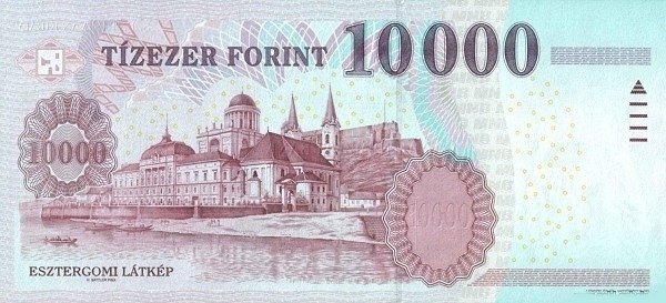 10.000 Forint HUN Banknote (Post-WWII Inflation / Stabilization) 2008-2012 (reverse)