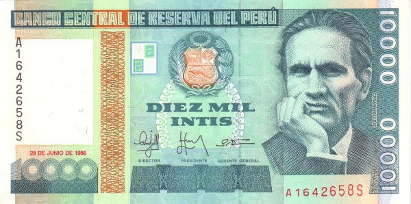 10.000 Intis PER Banknote (Standard Issue) 1988