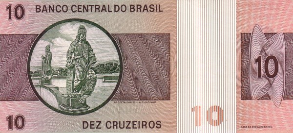 10 Brazilian Cruzeiros Banknote (Dom Pedro Ii) (reverse)