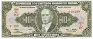 10 Brazilian Cruzeiros Banknote (Getulio Vargas Green Type)