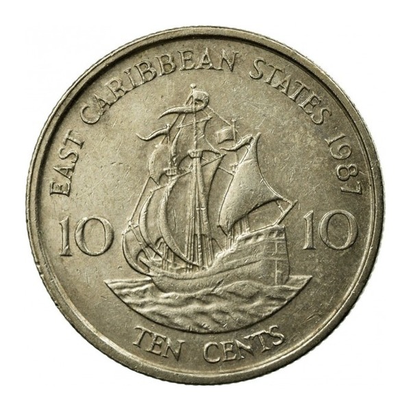 10 cents coin East Caribbean States (reverse)