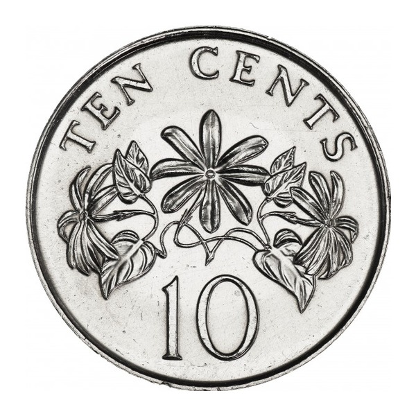 10 Cents coin Singapore (First series) (reverse)