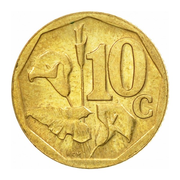 10 cents coin South Africa (bronze coloured) (reverse)