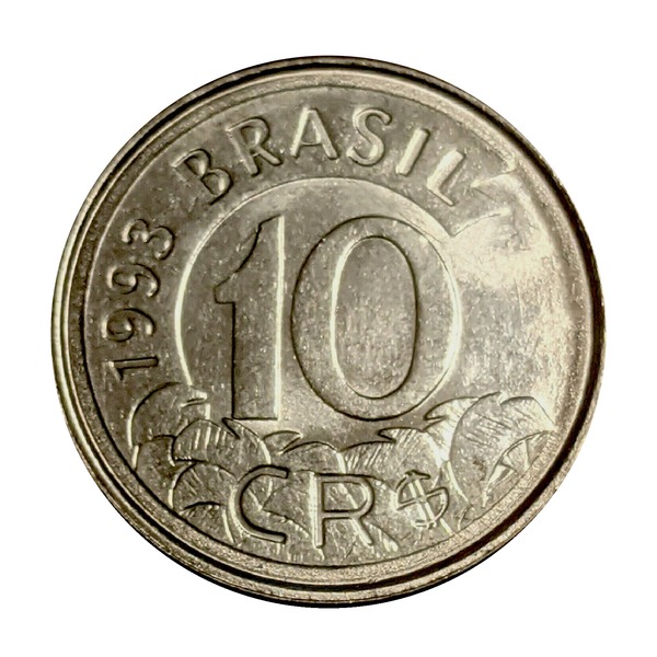 10 Cruzeiros Reais coin (Southern Tamandua)