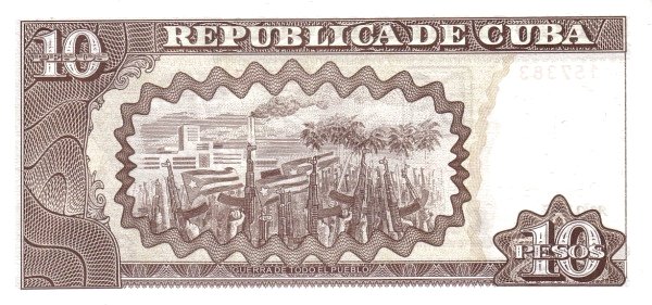 10 Cuban Pesos Banknote (Maximo Gomez) (reverse)