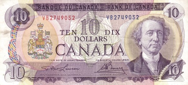10 Dollars CAN Banknote (1969-1975 Issue) 1971