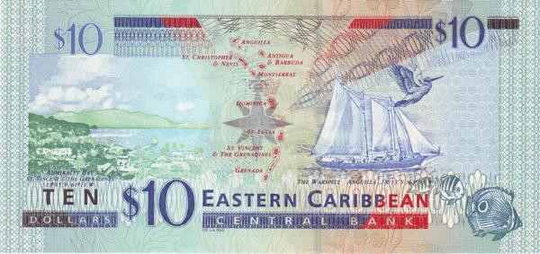 10 Dollars XCD Banknote (2003 'Silver Foil' Issue) 2003