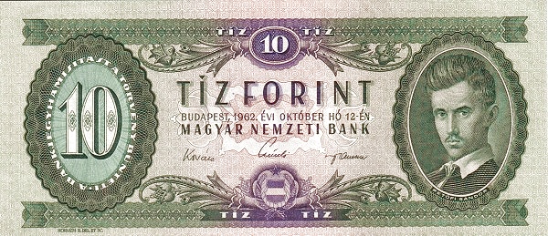 10 Forint HUN Banknote (Post-WWII Inflation / Stabilization) 1957-1975
