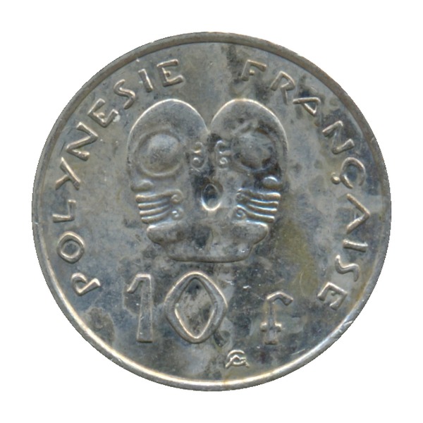 10 Francs coin (Marianne and Tribal Mask, Copper-Nickel) (reverse)