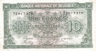 10 Francs / Frank  BEF Banknote (Interwar Period Issue) 1943