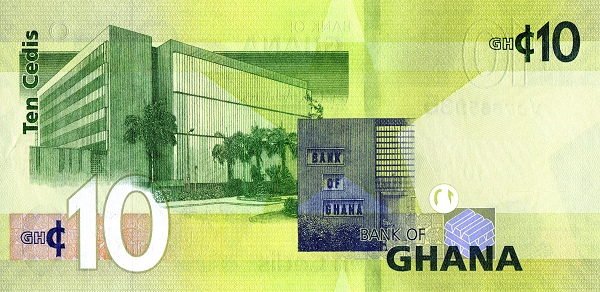 10 Ghanaian Cedi Banknote (Bank Of Ghana) (reverse)