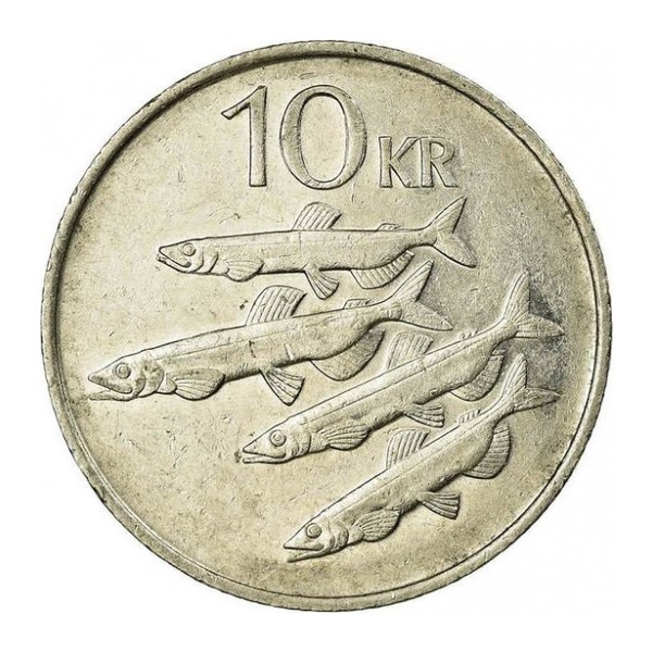 10 Icelandic Kronur coin (reverse)