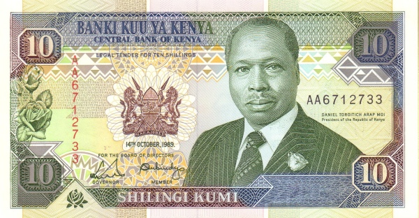 10 Kenyan Shillings Banknote (1989)