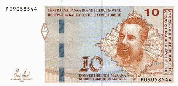 10 Konvertibilnih Maraka BAM Banknote (2012–2024 Croatian & Serbian Issues) 2012-2024